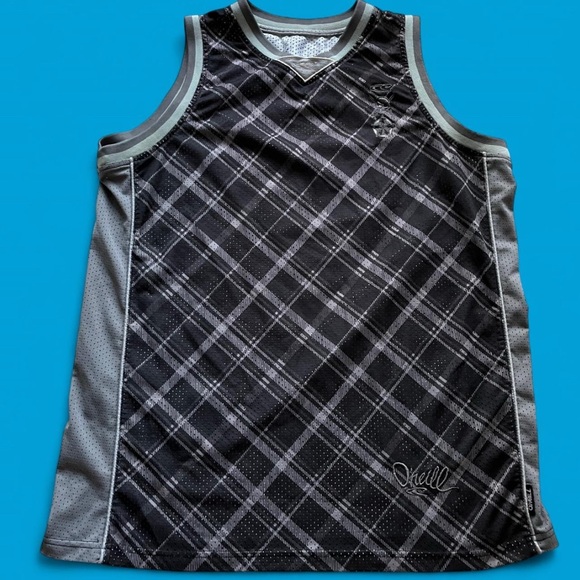 O’Neill Y2K Vintage Plaid Tank Top - Black and Gray Men’s Medium Skater - Picture 1 of 6